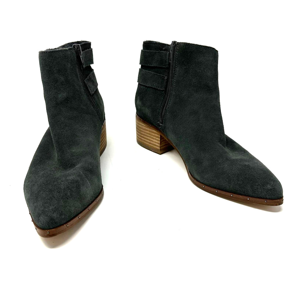Bleecker & Bond size 7.5 gray leather ankle boot pointed toe‎